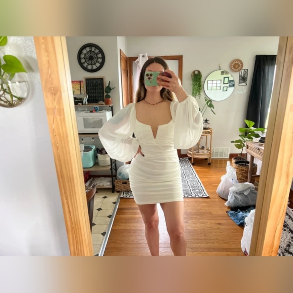 White PerSeption Concept Long Sleeve Dress, S